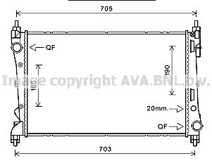 AVA QUALITY COOLING ft2449 -  Радиатор, охлаждение двигателя
